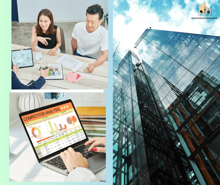 orange and blue corporate finance consultant facebook post